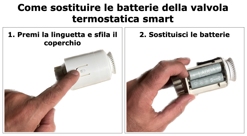 Come sostituire le batterie della valvola termostatica smart